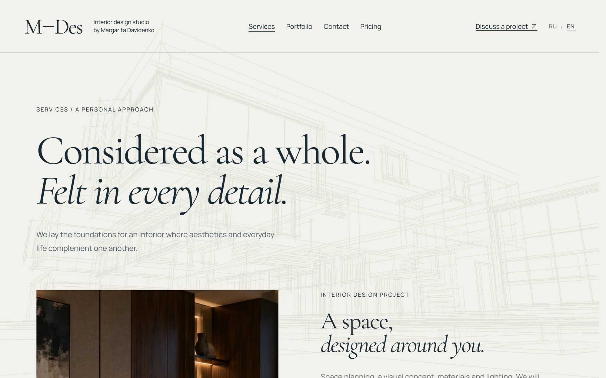 Services: what an interior design project includes